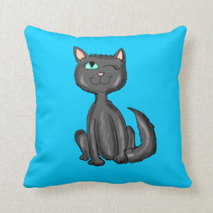 Coussin de chat noir