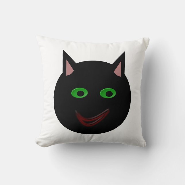 Coussin de chat noir d'Halloween (Recto)