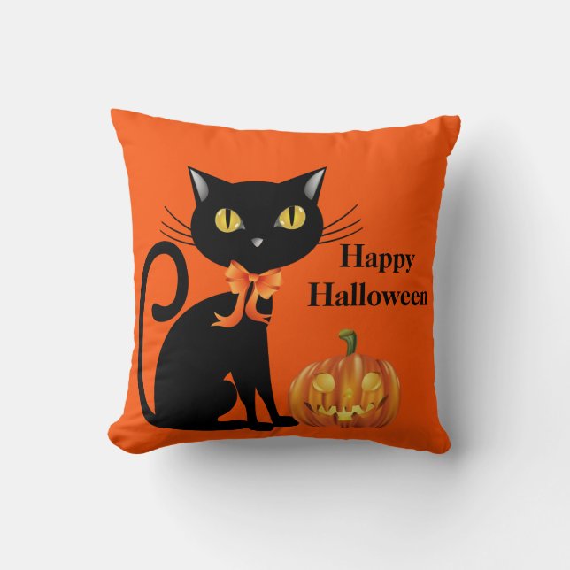 Coussin de chats d'Halloween (Recto)
