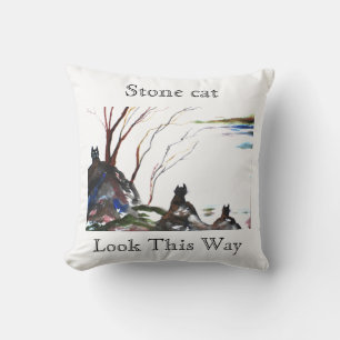 Coussin de chats en pierre