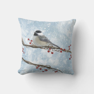 Coussin de Chickadee d'hiver