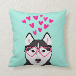 Coussin de chiens Husky Valentines