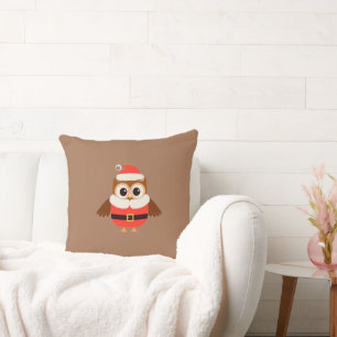 Coussin de chouette du Père Noël