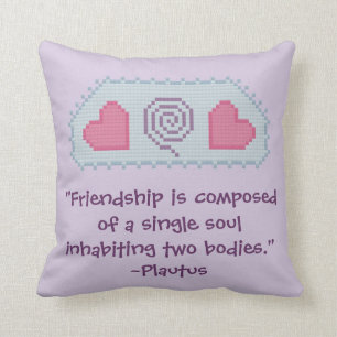 Coussin de citation d'amitié de Plautus