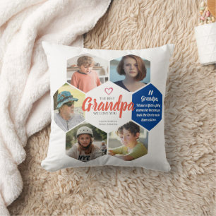 Coussin de citation photo de famille moderne Thon