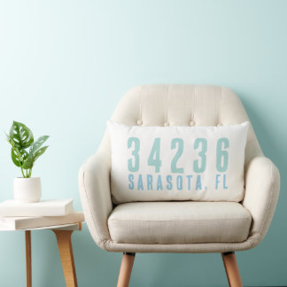 Coussin de code postal avec bleu côtier de la vill