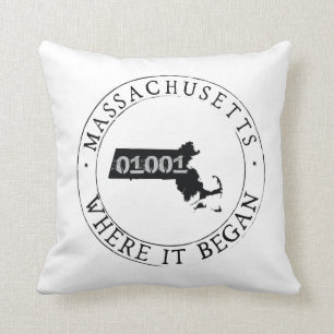 Coussin de code postal du Massachusetts