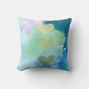 Coussin de coeur aquarelle