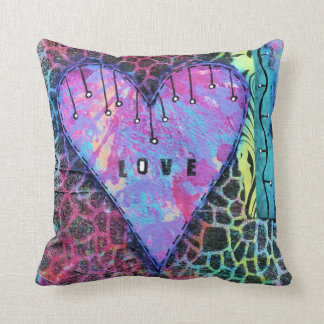 Coussin de coeur d'amour de poster de animal