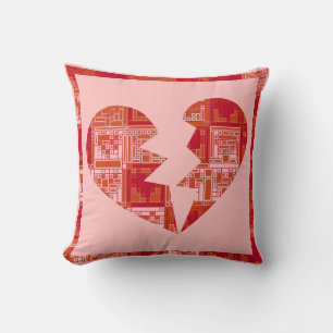 Coussin de coeur de puzzle cassé