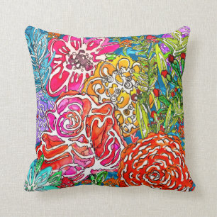 Coussin de collage élégant à aquarelle