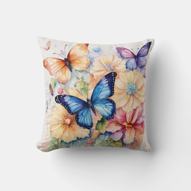 Coussin de comptoir avec un design exquis papillon (Recto)