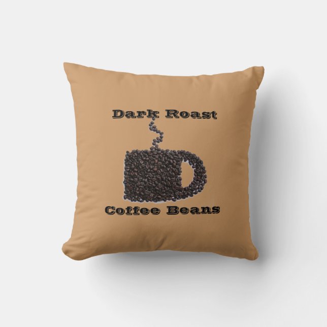 Coussin de concepteur de café torréfié foncé (Recto)