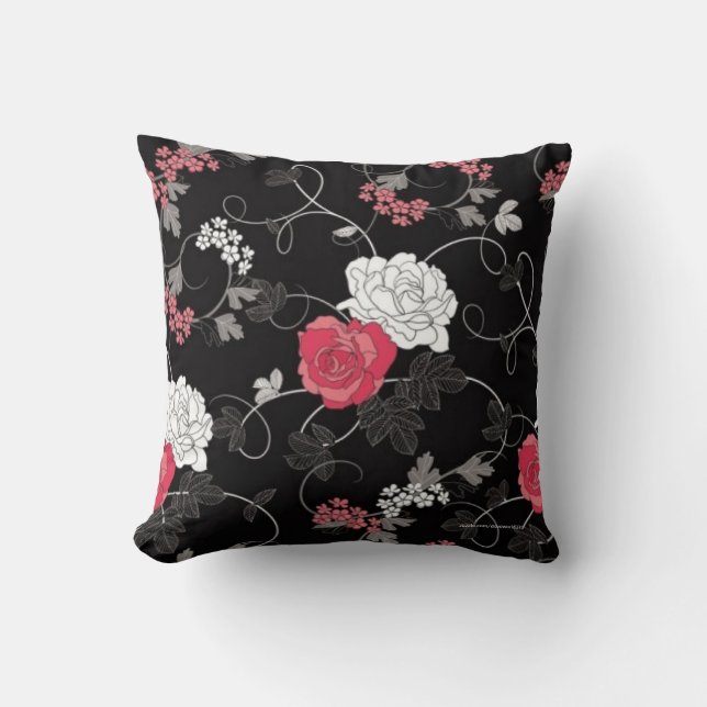 Coussin de concepteur de Rose noir (Recto)