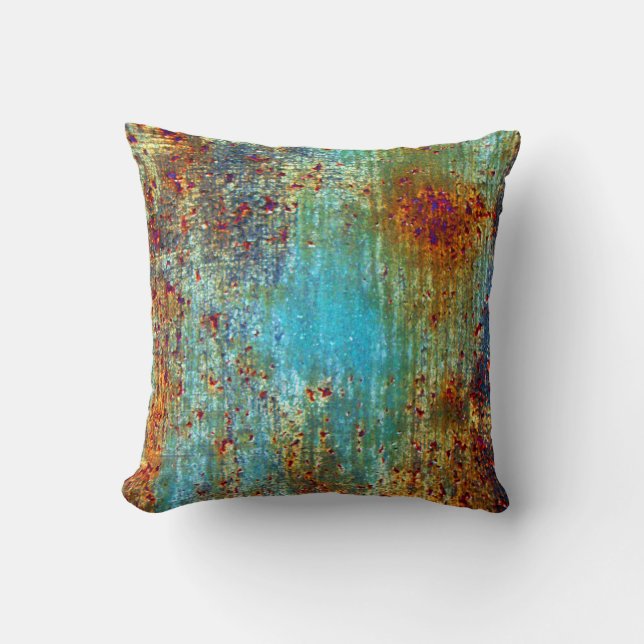 Coussin de concepteur de rouille de turquoise par (Recto)