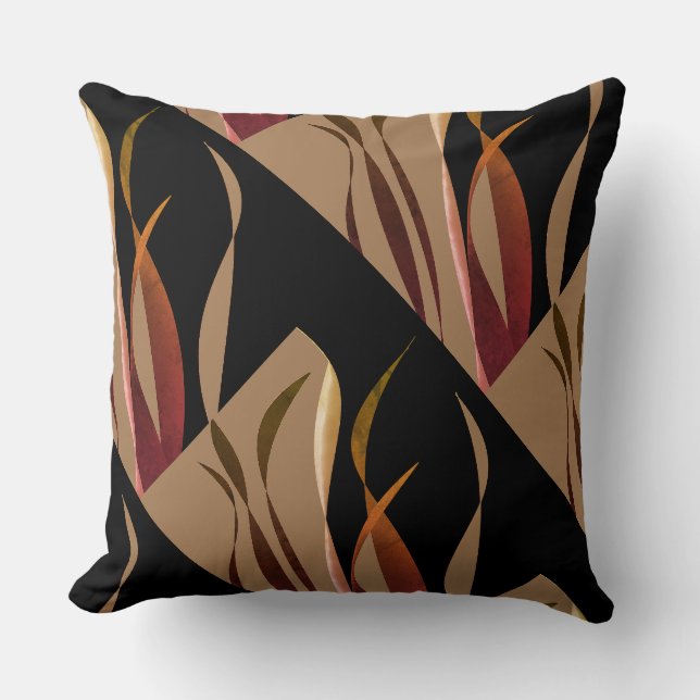 Coussin de conception Brown en noir (Recto)