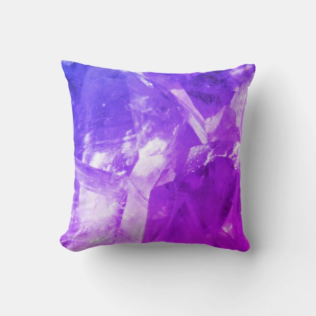 Coussin de conception de cristaux d'améthyste viol (Recto)