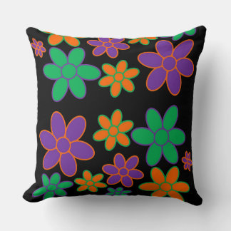 Coussin de conception de fleurs les années 70 supe