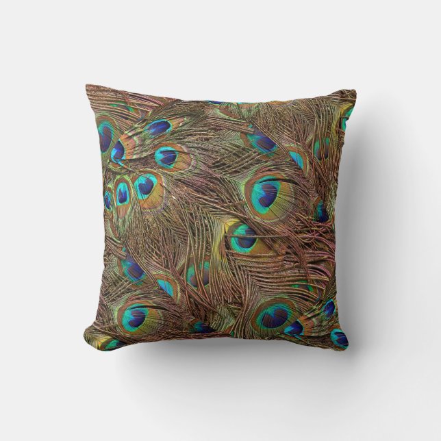 Coussin de conception de plumes de paon (Recto)