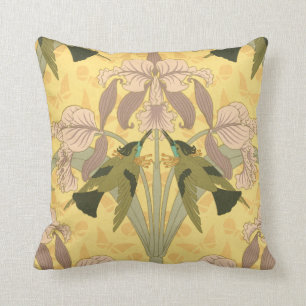 Coussin de conception d'iris de Nouveau d'art