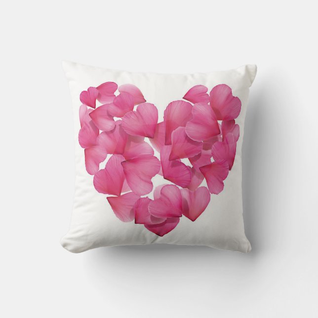 coussin de conception Rose du coeur pétale (Recto)