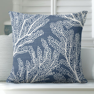 Coussin de corail bleu   Oreillers à lancer en pen