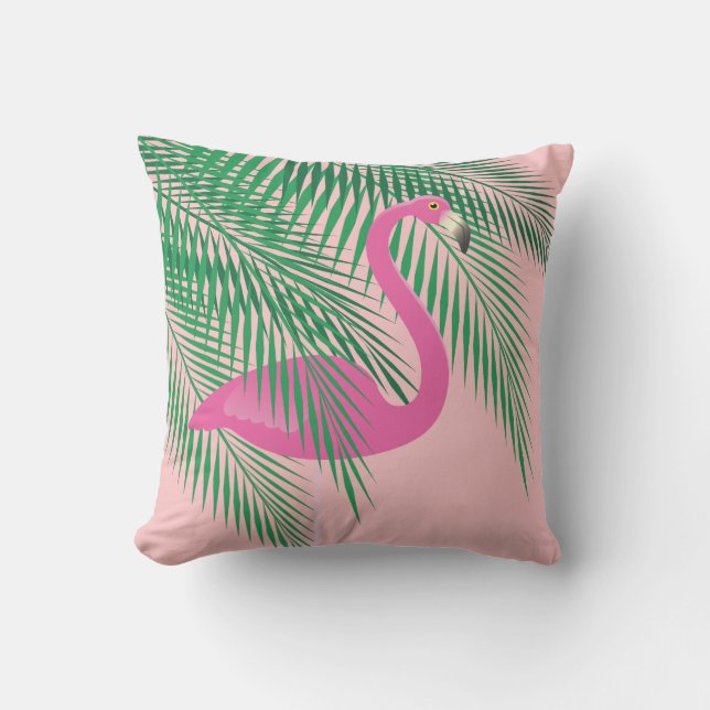 Coussin de corail de Flamant rose - extérieur (Recto)