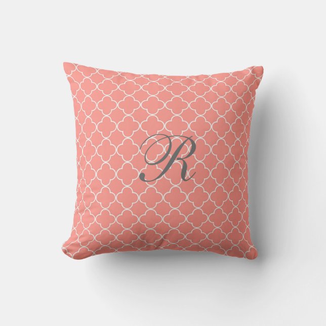 Coussin de corail de monogramme de motif de (Recto)
