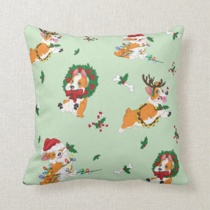 Coussin de Corgis de Noël