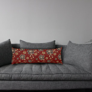Coussin de corps de fleurs naturelles rouges