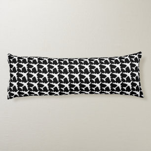 Coussin de corps de motif d'avion noir blanc
