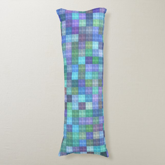 Coussin de corps d'édredon de patchwork (Devant (Vertical))
