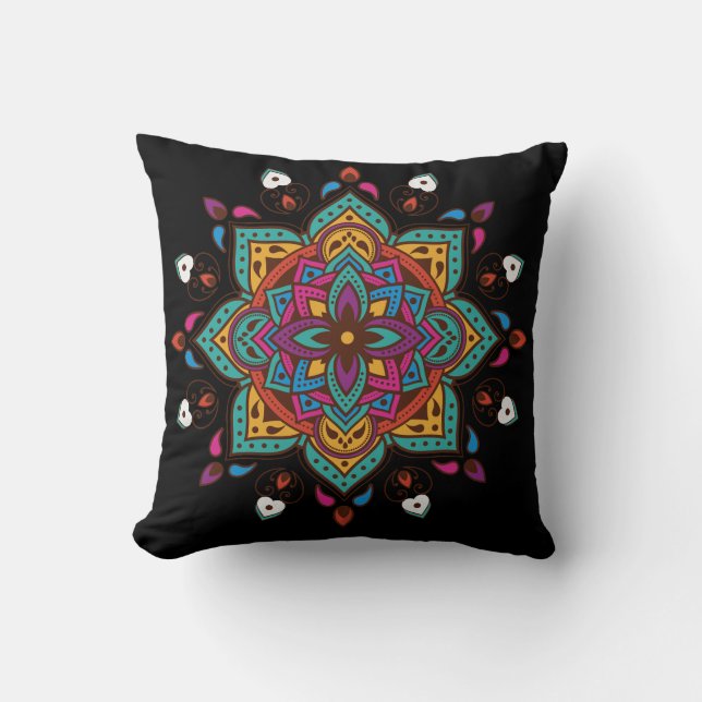 Coussin de couleur "Mandala" (Recto)