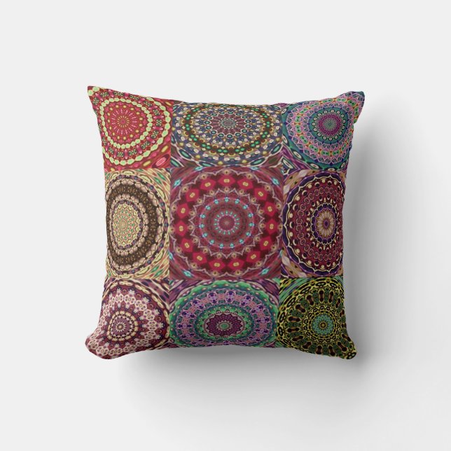 Coussin de courtepointe Boho (Recto)