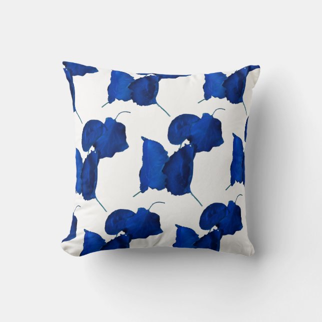 Coussin de Coussin de Feuilles Bleues d'Arbre d'Ab (Recto)