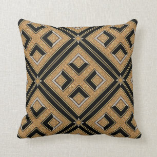Coussin de coussin d'or de noir d'art déco de la