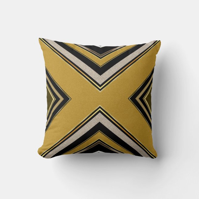 coussin de coussin d'or de noir d'art déco de la (Recto)