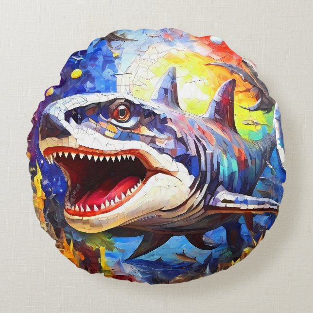 Coussin de coussin en mosaïque mignon Dinosaures e (Devant)