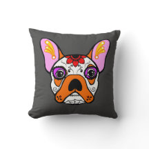 Coussin de crâne de sucre de bouledogue français