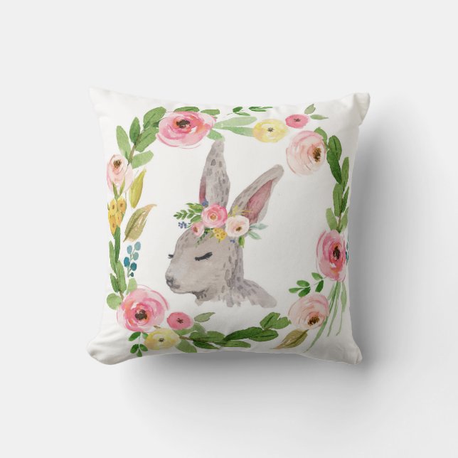 Coussin de crèche de bébé de lapin de Boho de (Recto)