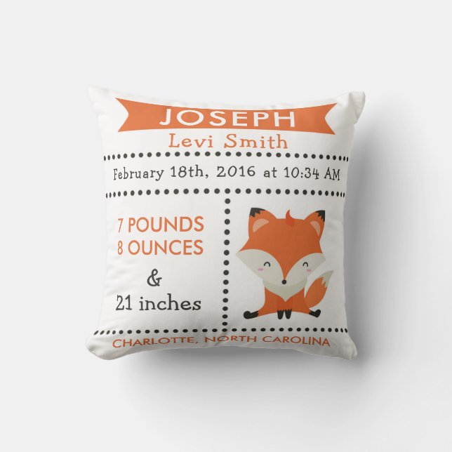 Coussin de crèche de région boisée de Fox de stat (Recto)