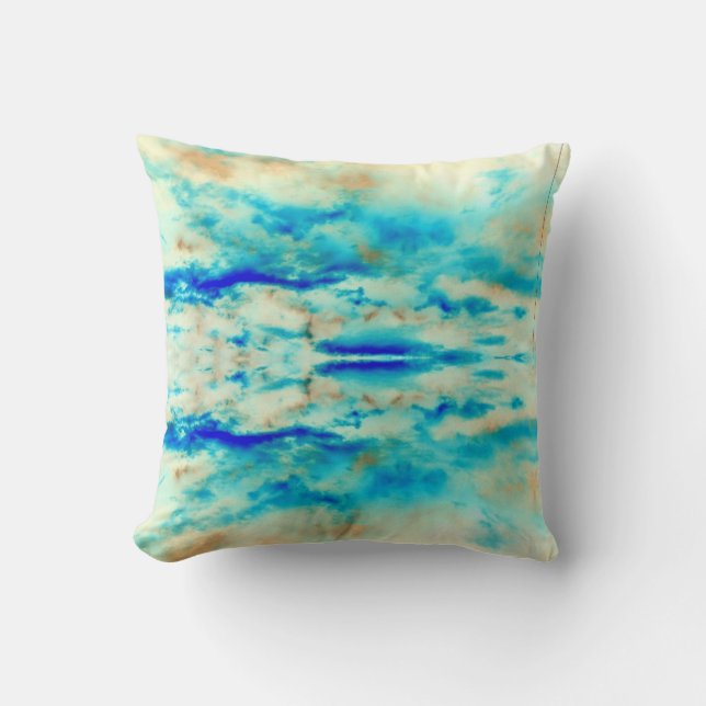 coussin de crème d'aqua bleu turquoise d'art Abstr (Recto)