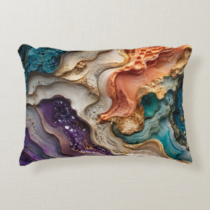 Coussin de cristal sarcelle et or coloré Décoratio