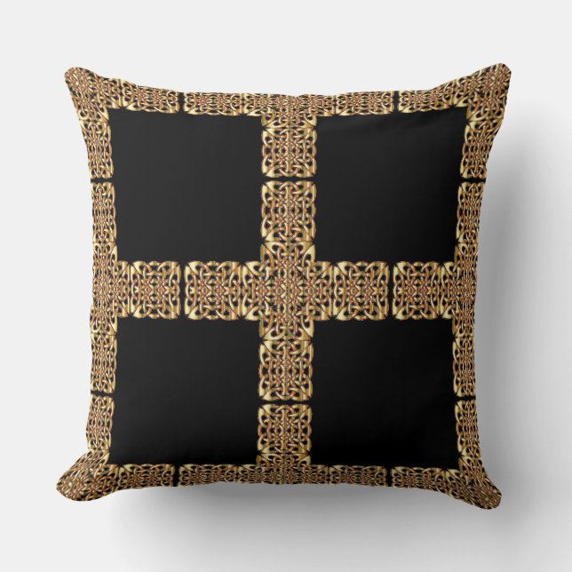 coussin de croix celtique or (Recto)