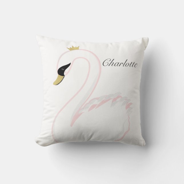 Coussin de cygne classique doux avec accents or (Recto)