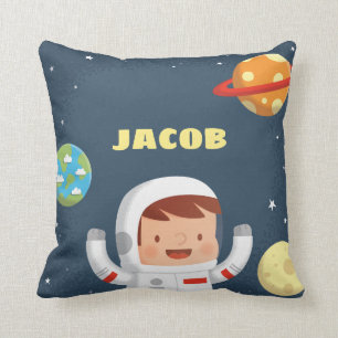 Coussin de décor de pièce de garçons de l'espace