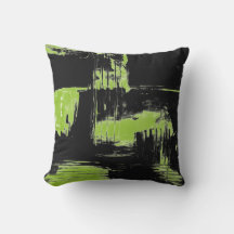 Coussin de décoration Abstrait bleu marine et vert