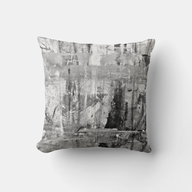 Coussin de décoration Abstrait gris et blanc (Recto)
