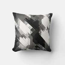 Coussin de décoration Abstrait noir/blanc/gris
