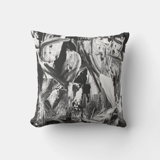 Coussin de décoration Abstrait noir/blanc/gris (Recto)